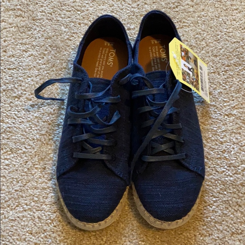 Toms Lena Navy Slubby Cotton